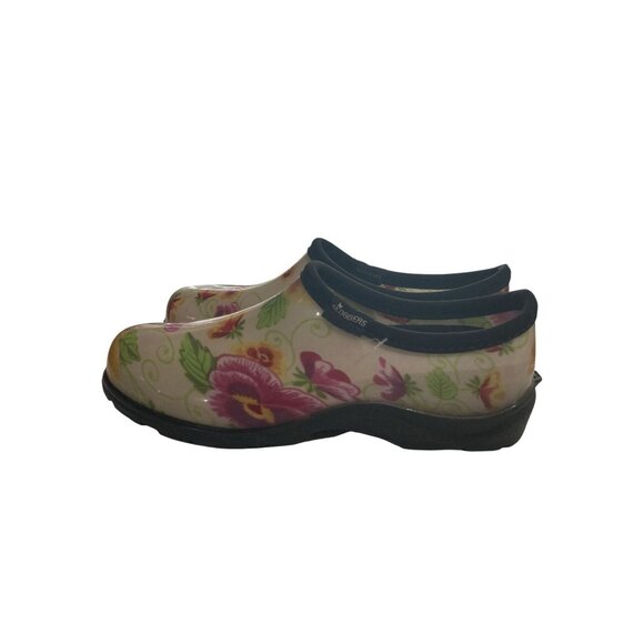 Sloggers Womens Size 8 Floral Waterproof Garden Clogs Made In USA - Picture 3 of 8